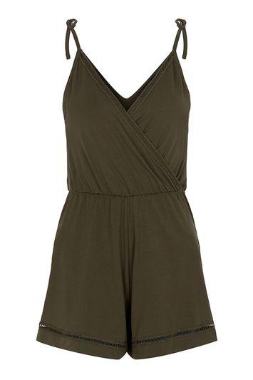 Topshop Petite Ladder Wrap Playsuit
