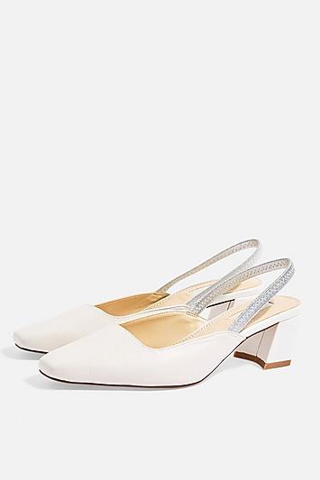 Topshop Jeweler White Slingback Shoes