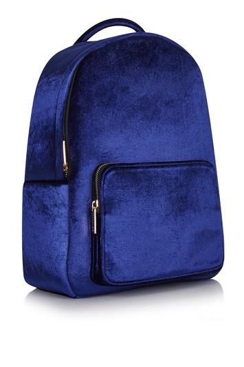 Topshop *navy Velvet Charlie Backpack By Skinnydip