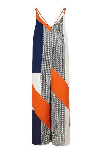 Topshop Slouchy Colour Block Detailed Jumpsuit