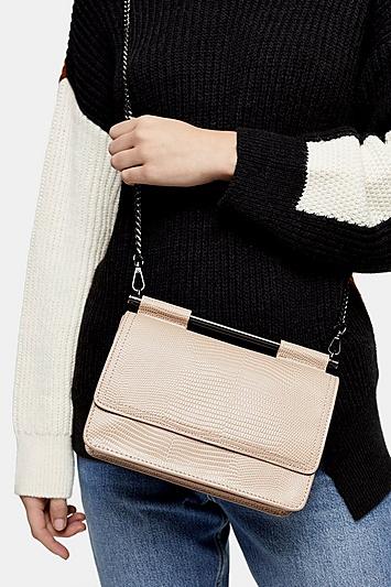 Topshop Nude Clean Bar Cross Body Bag