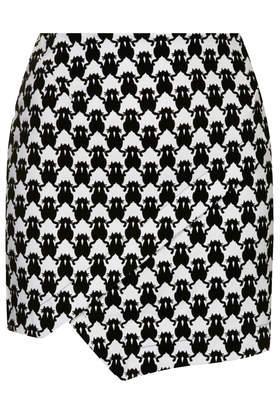 Topshop Flocked Cat Wrap Skirt