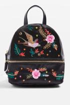 Topshop Satin Bird Embroidered Backpack