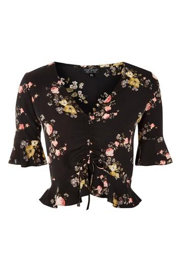 Topshop Petite Trellis Floral Top