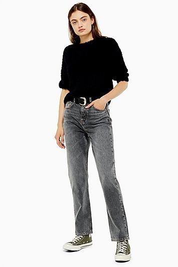 Topshop Gray High Rise Jeans