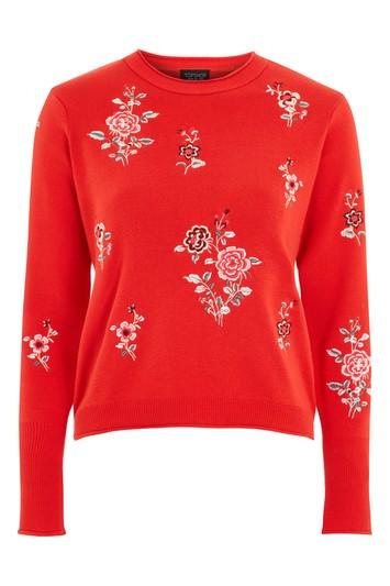 Topshop China Floral Embroidered Jumper