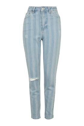 Topshop Moto Stripe Mom Jeans