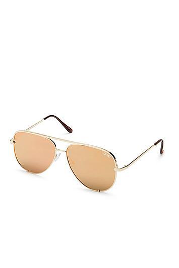 Topshop *gold High Key Mini Sunglasses By Quay
