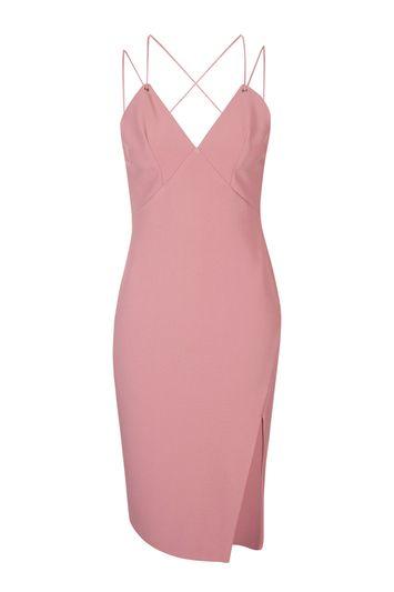 Topshop Eyelet Plunge Midi Dress
