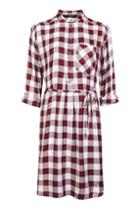 Topshop Check Belted Shirt Dress