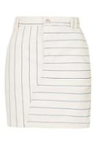 Topshop Moto Stripe Denim A-line Skirt