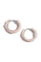 Topshop Pink Fur Hoop Earrings
