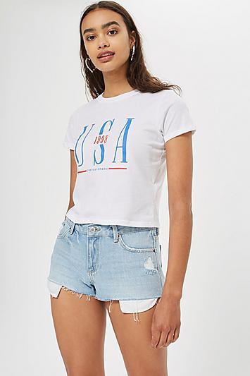 Topshop Petite Usa Neat T-shirt