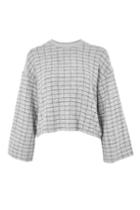 Topshop Checked Brushed Sweat Top