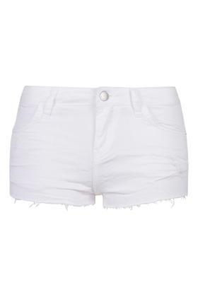 Topshop Moto White Rip Daisy Shorts