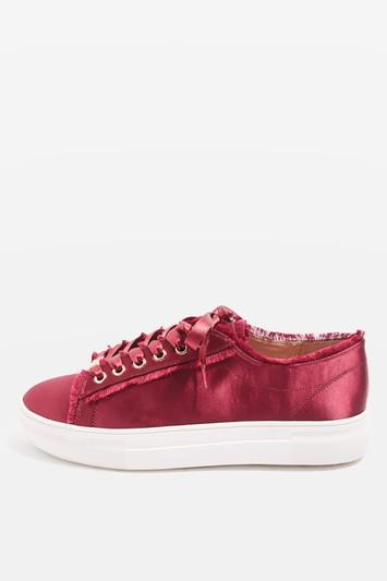 Topshop Caramel Satin Flatform Trainers