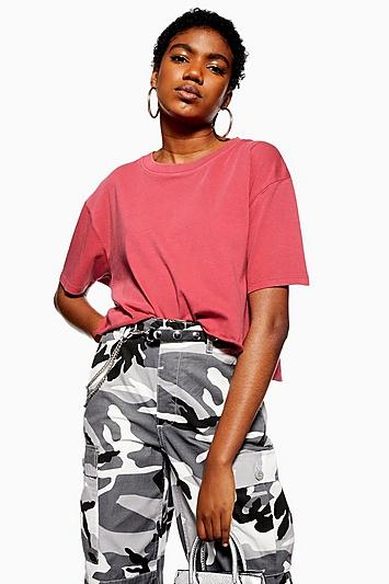 Topshop Petite Washed Boxy T-shirt