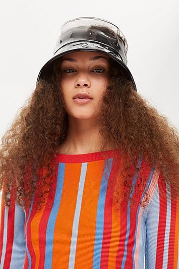 Topshop Monochrome Pvc Bucket Hat