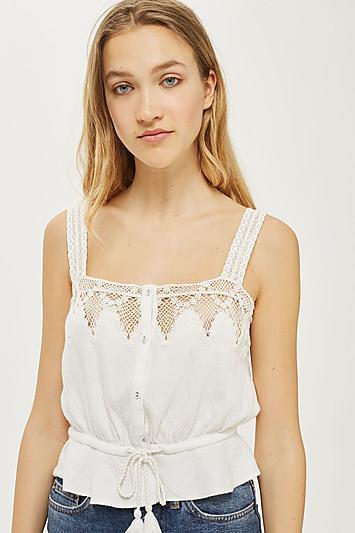 Topshop Trim Button Camisole Top