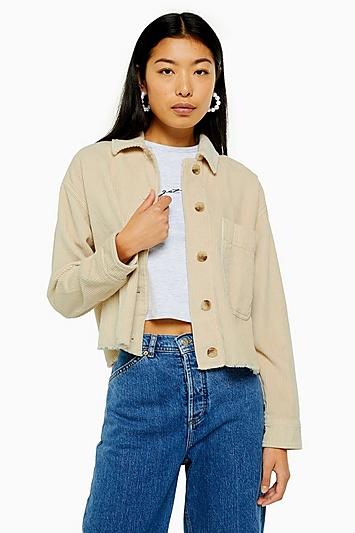 Topshop Ecru Cord Shacket