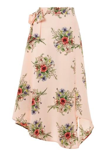 Topshop Tall Floral Wrap Skirt