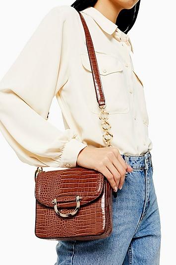 Topshop Carrie Tan Crocodile Shoulder Bag