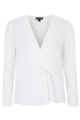 Topshop Tall Tuck Drape Blouse