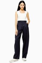 Topshop *wool Pinstripe Peg Trousers By Boutique