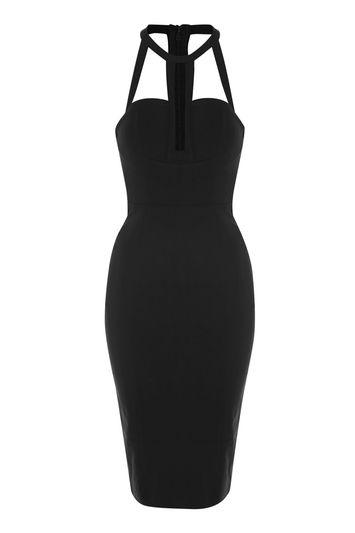 Topshop *strappy Cut Out Midi Dress
