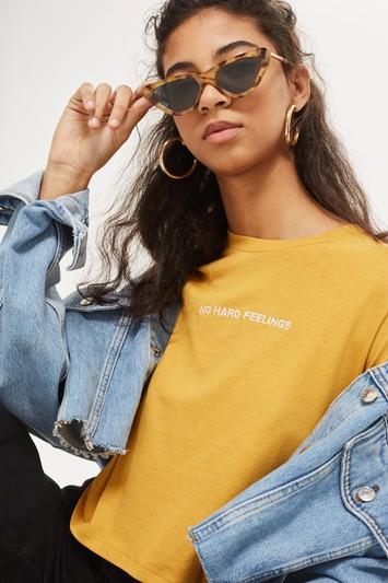 Topshop 'no Hard Feels' Cropped T-shirt