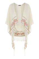 Topshop Embroidered Tasseled Cape
