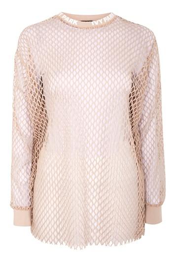 Topshop Mesh Long Sleeve T-shirt By Ivy Park
