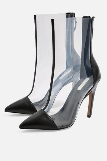 Topshop Hockey Transparent Heel Boots