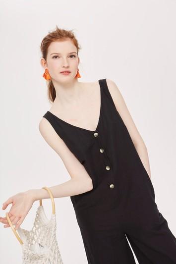 Topshop Button Slouch Jumpsuit
