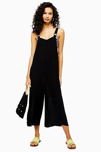 Topshop Black Tortoiseshell Ring Jumpsuit