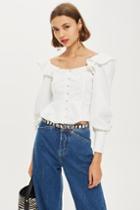 Topshop Ruffle Structured Blouse