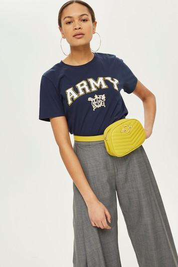 Topshop 'army' Slogan T-shirt By Tee & Cake