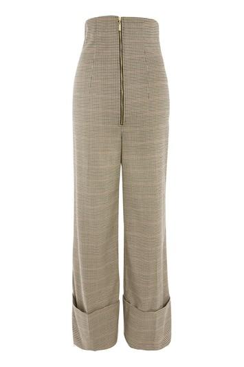 Topshop Checked High Waist Trousers