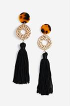 Topshop Wicker Link Drop Tassel Earrings