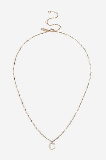 Topshop *mixed Stone C Initial Ditsy Necklace
