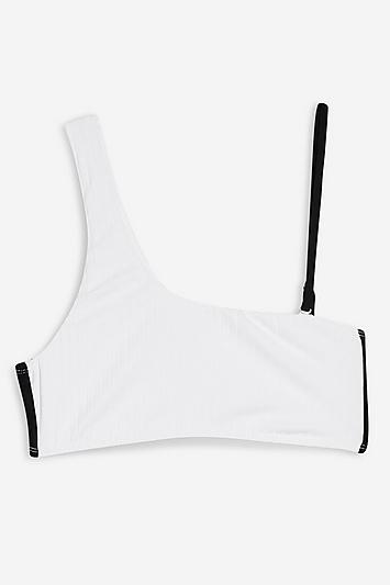 Topshop Ribbed One Shoulder Bikini Top