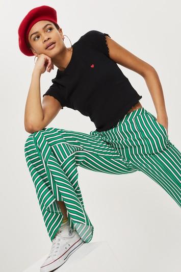 Topshop Short Sleeve Lettuce Hem T-shirt