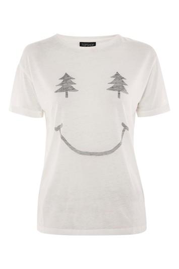 Topshop Christmas Smiley T-shirt