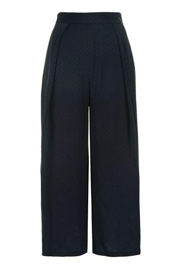 Topshop Crop Pin Dot Wide Leg Trouser