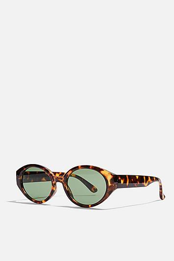 Topshop Oval Tortoise Shell Sunglasses