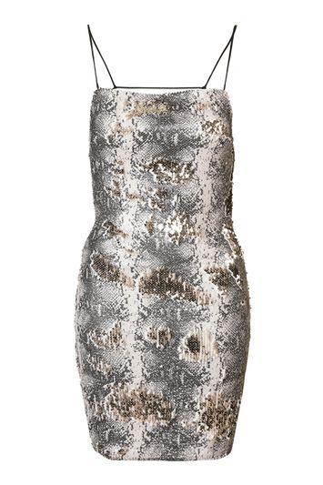 Topshop Petite Snake Sequin Mini Dress