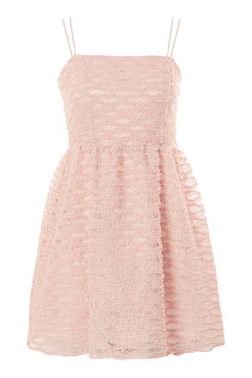 Topshop Tulle Trim Mini Prom Dress