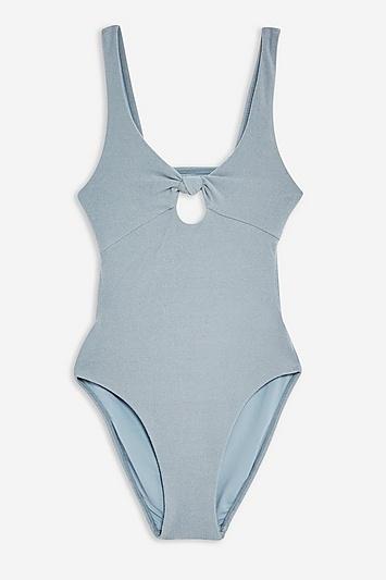 Topshop Velour Knot Swimsuit