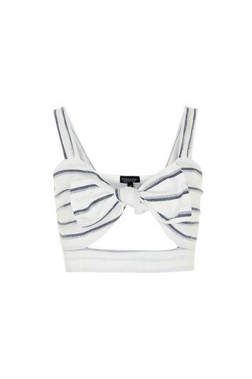 Topshop Stripe Knot Front Top
