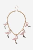 Topshop Rainbow Flamingo Collar Necklace